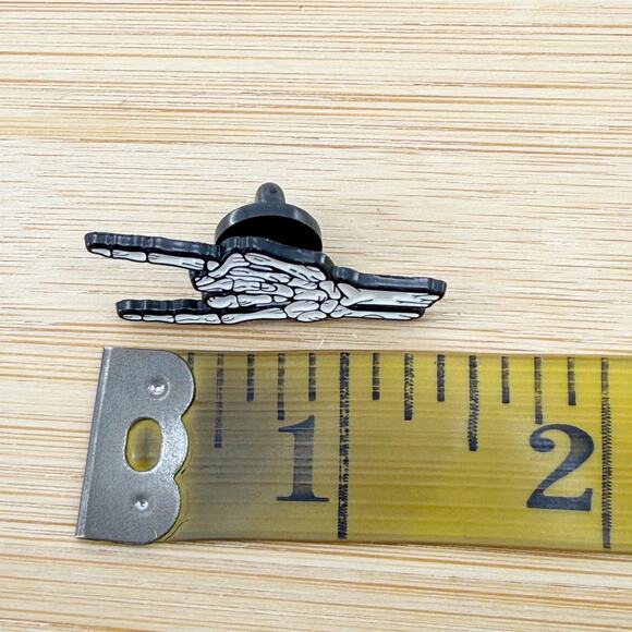 Rock On Skeleton Pin, Novelty Jewelry Accessory, Fun Punk Bones Creepy - Picture 2 of 2